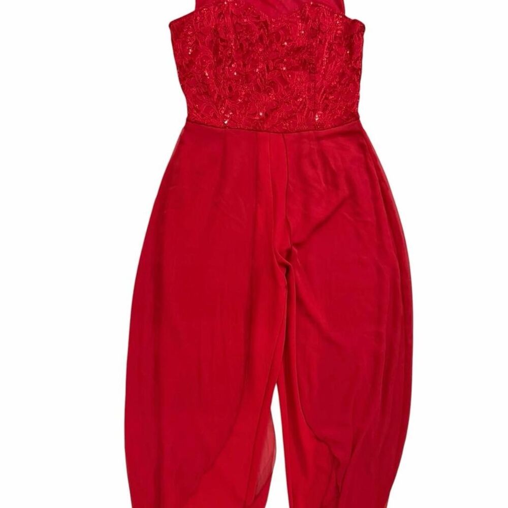 Alexa B Nites Red sequin jumpsuit